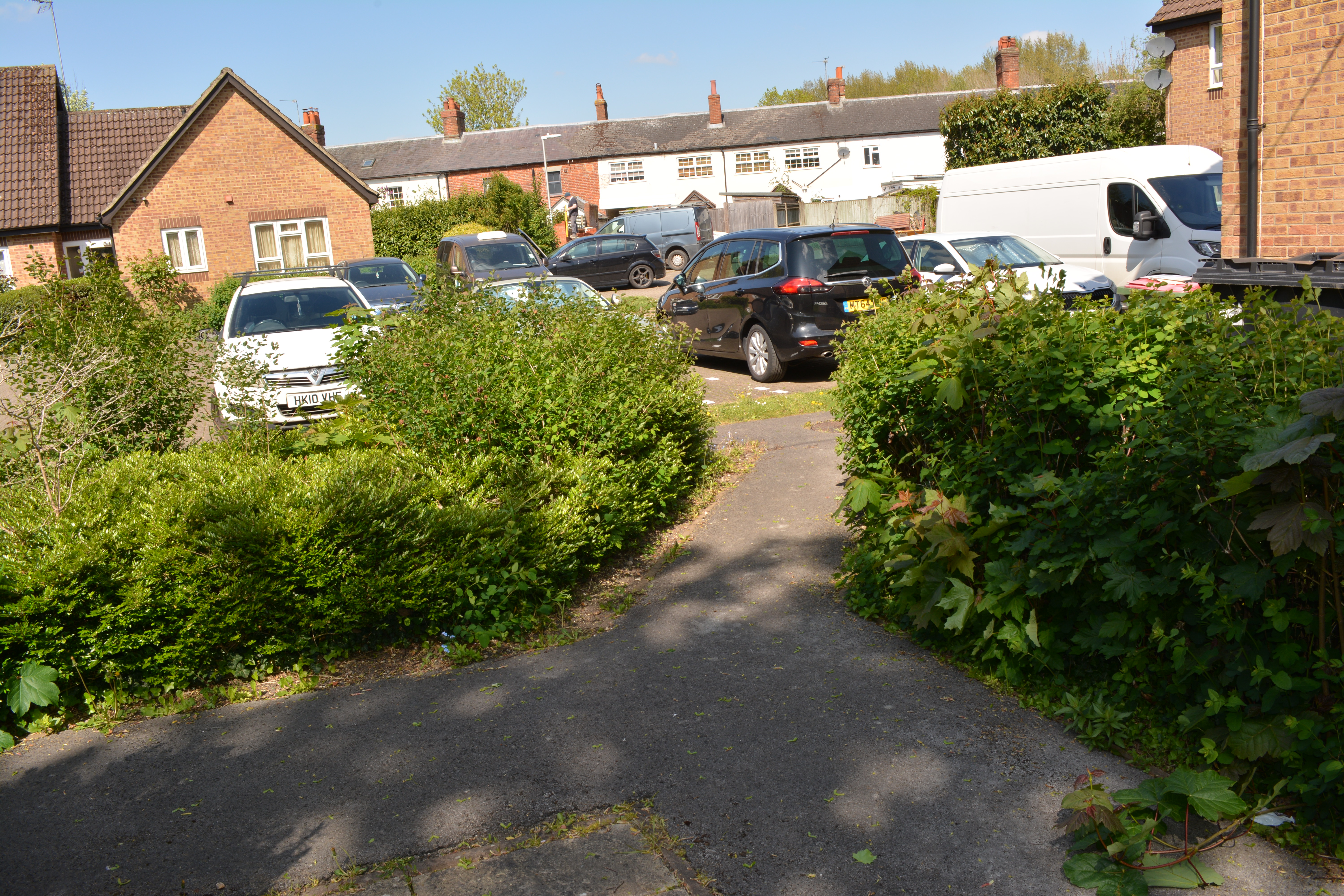 Garden facing car park